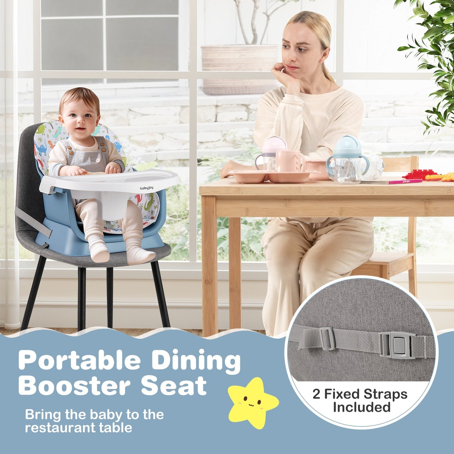 16-in-1 Baby High Chair with Activity Center and Booster Seat for Babies and Toddlers