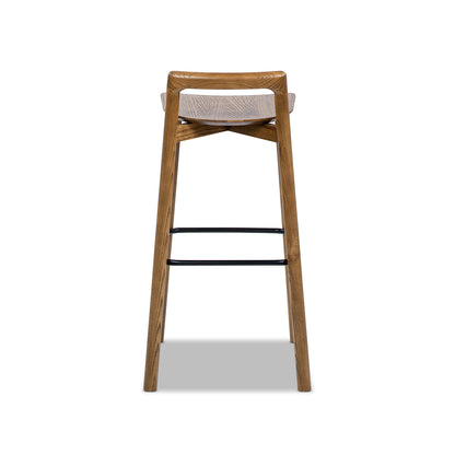 Sven 30" Modern Minimalist Low Back Wood Barstool