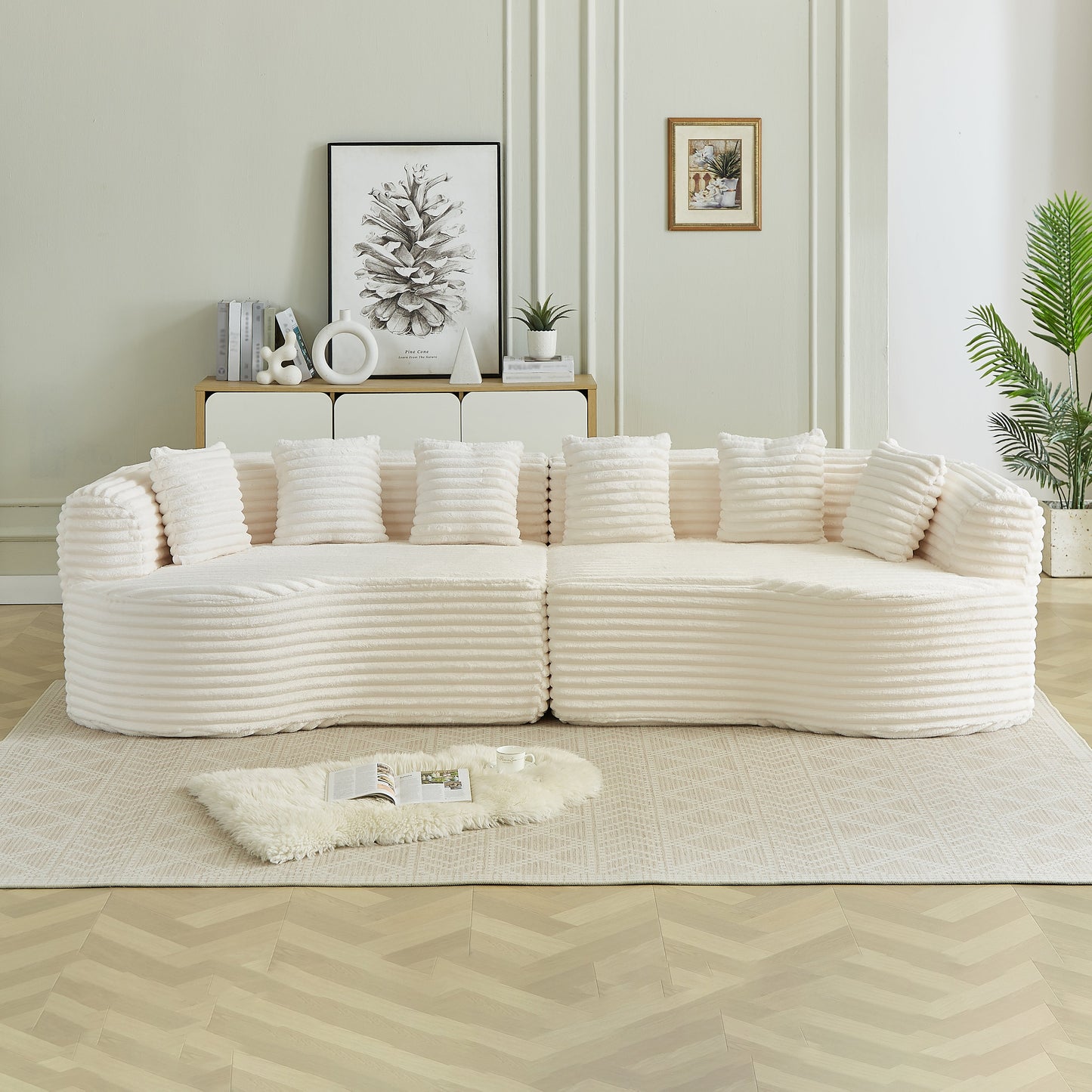Curved Sectional Sofa - 111.5-inch Oversized Modern Design