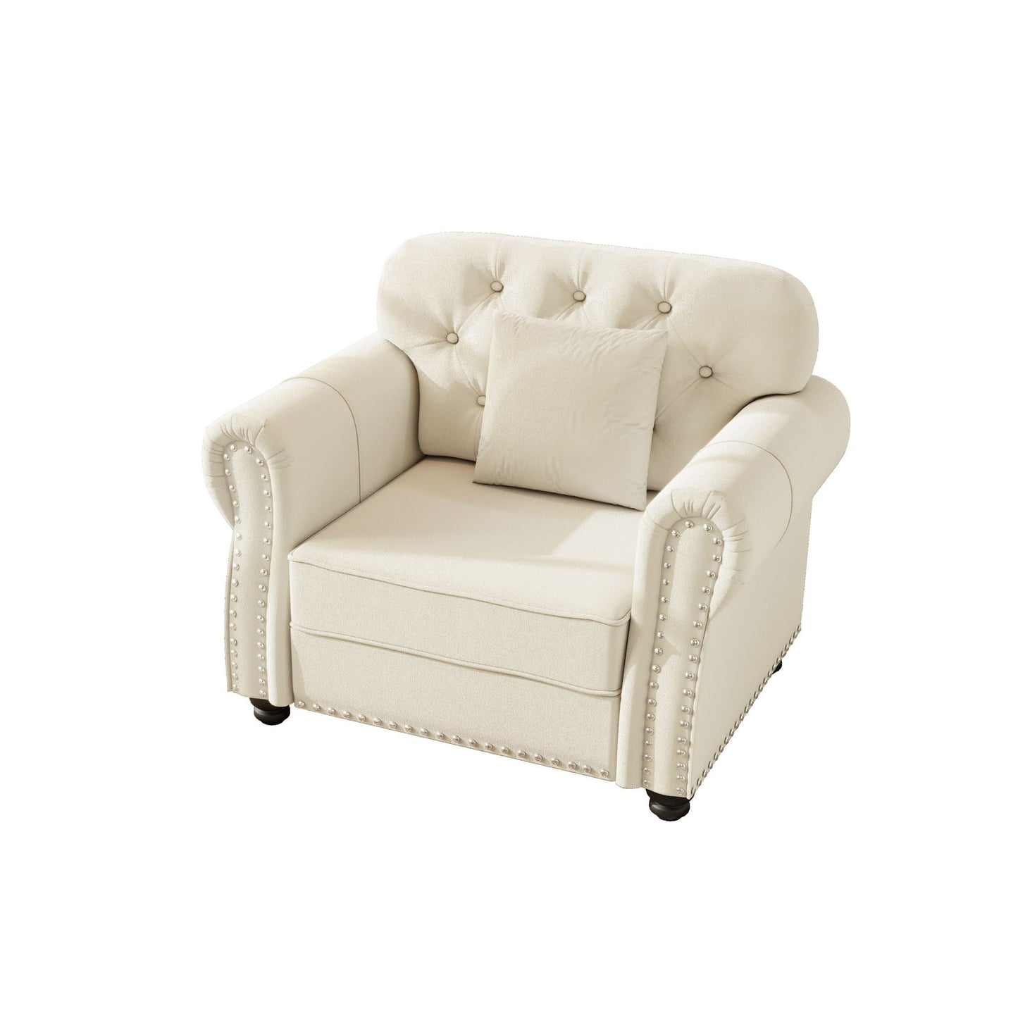 Sofa With Nailhead Trim And Rolled Armrests