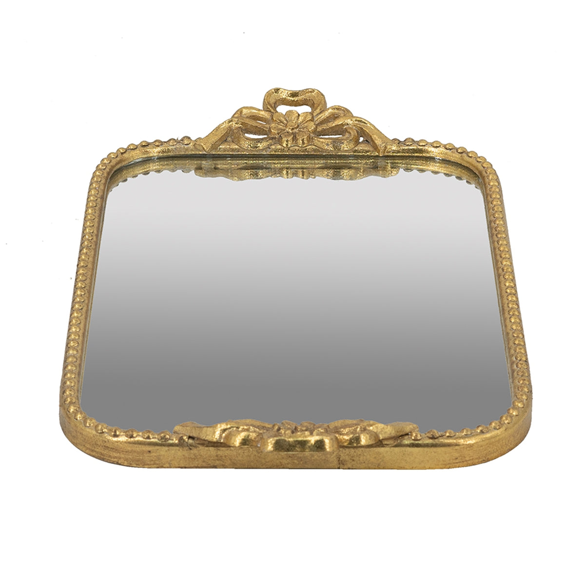 Ornate Gold Accent Tray with Mirrored Surface