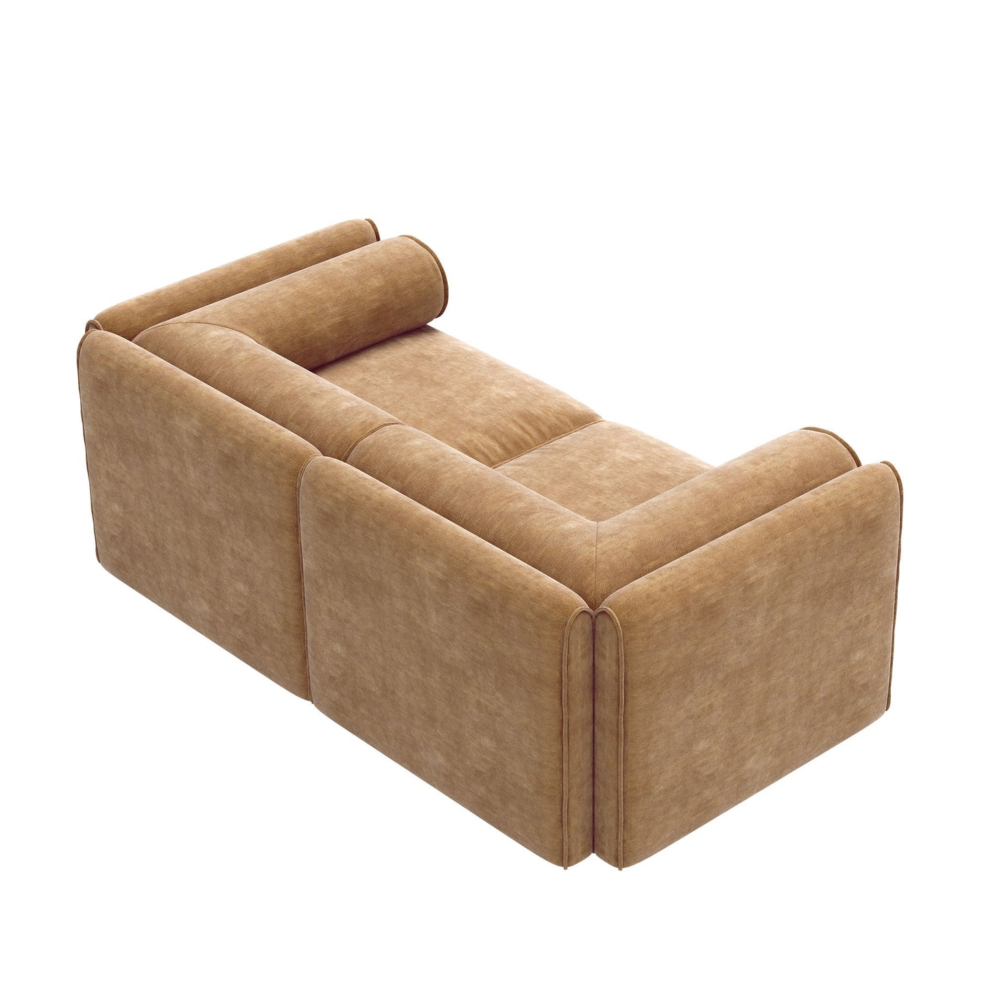 Stylish Sofa With Storage Seat And Cylindrical Backrest