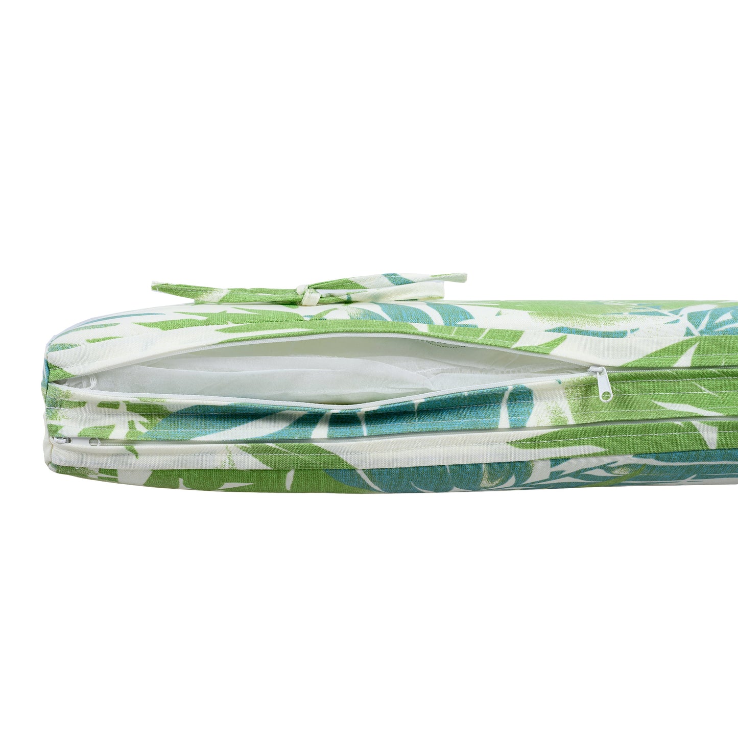 2" Thick Floral Chaise Lounge Cushion in Leaf Coconut