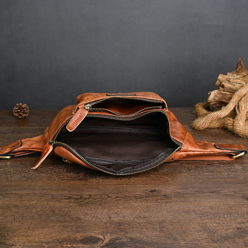 Retro Casual Genuine Leather Chest Bag
