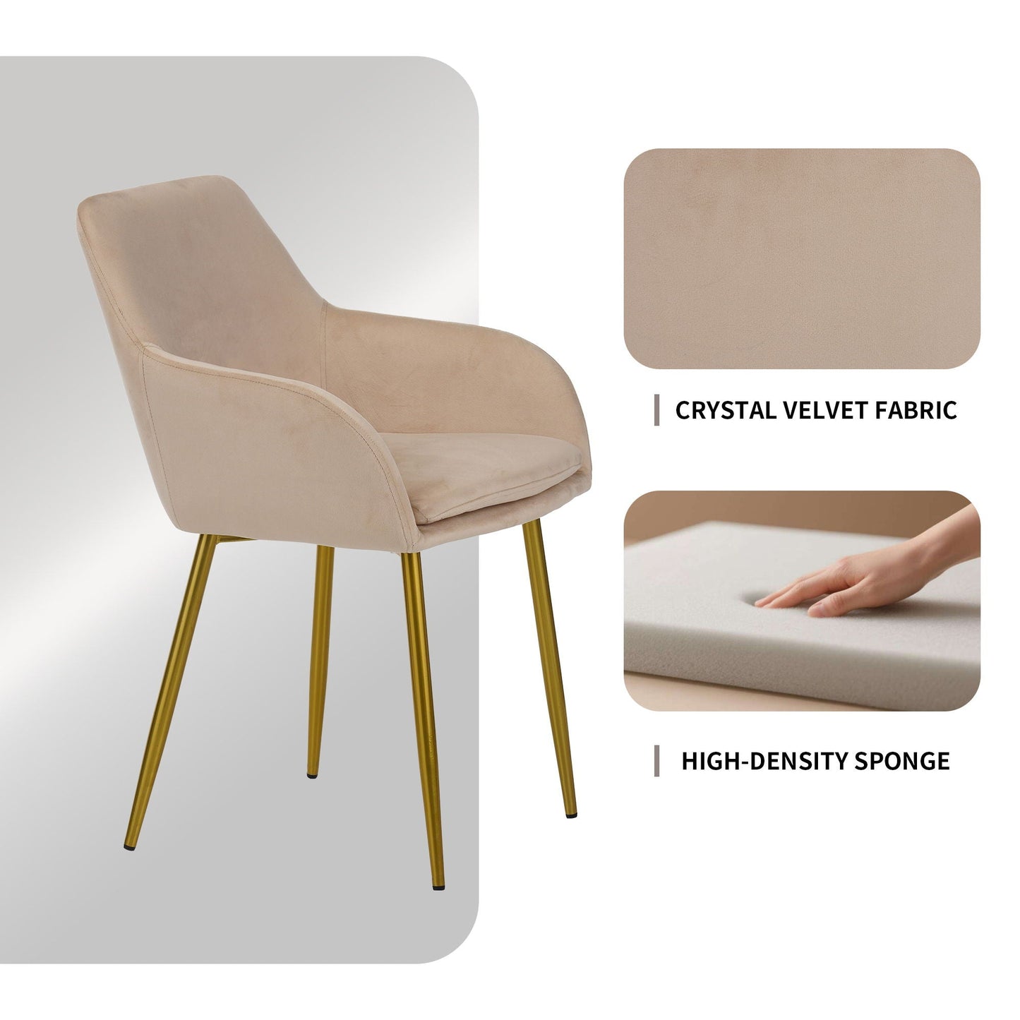 Dining Chair Set For Dining Rooms (Set of 2) - Beige