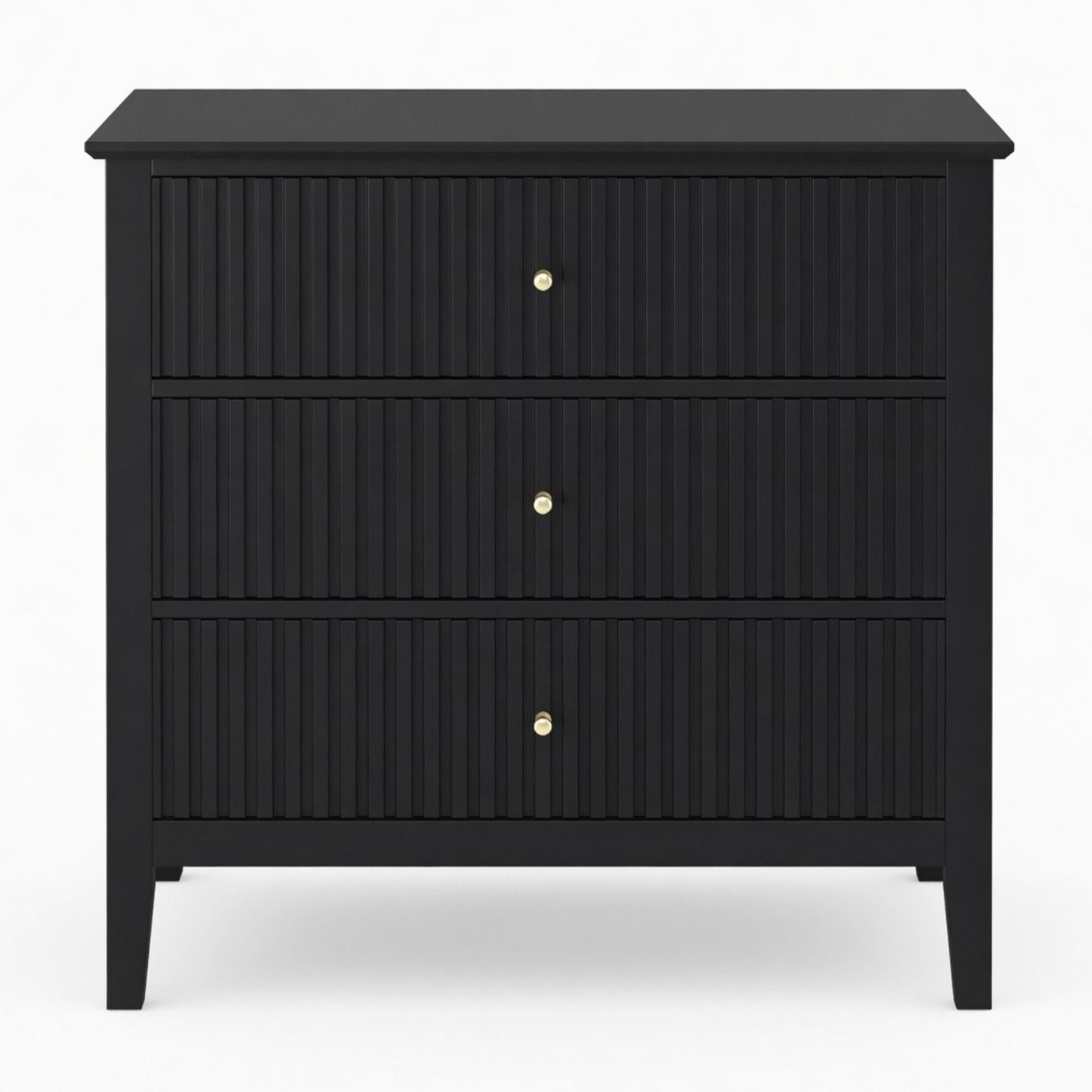 Fluted 3 Drawer Nightstand With Soft Close Slides