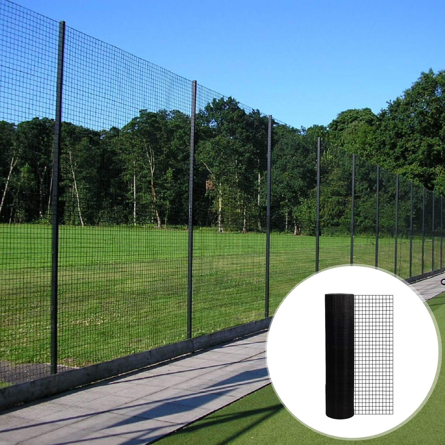 Vinyl Coated Hardware Cloth, 21 Gauge, Welded Wire Fence - Black