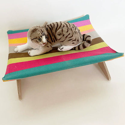 Dog Bed Cool-air DesignRaised Off The Ground To Prevent Rainbow Canvas Cat Bed
