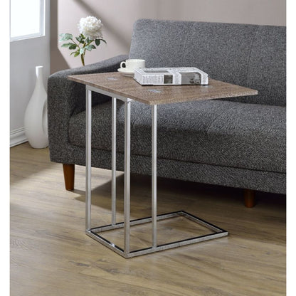 Danson - Accent Table - Weathered Oak & Chrome