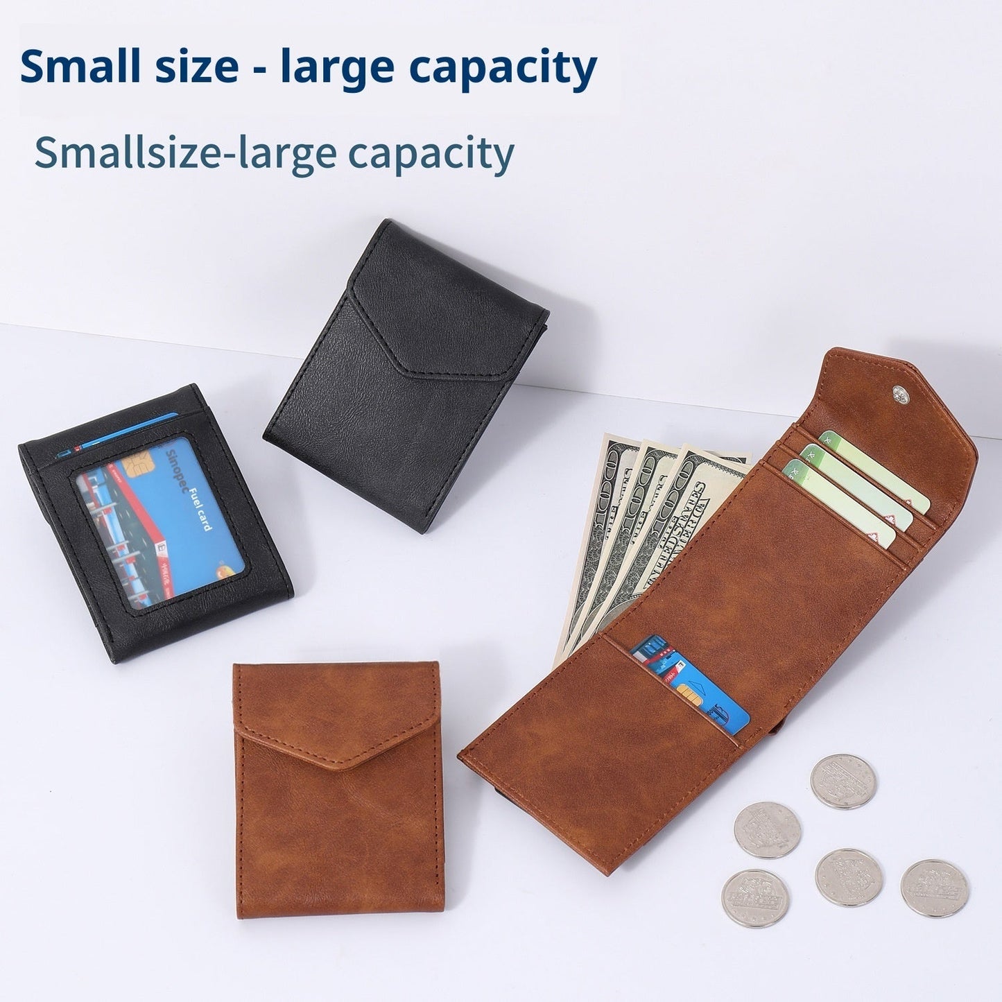 Crazy Horse Leather Wallet Small Purse
