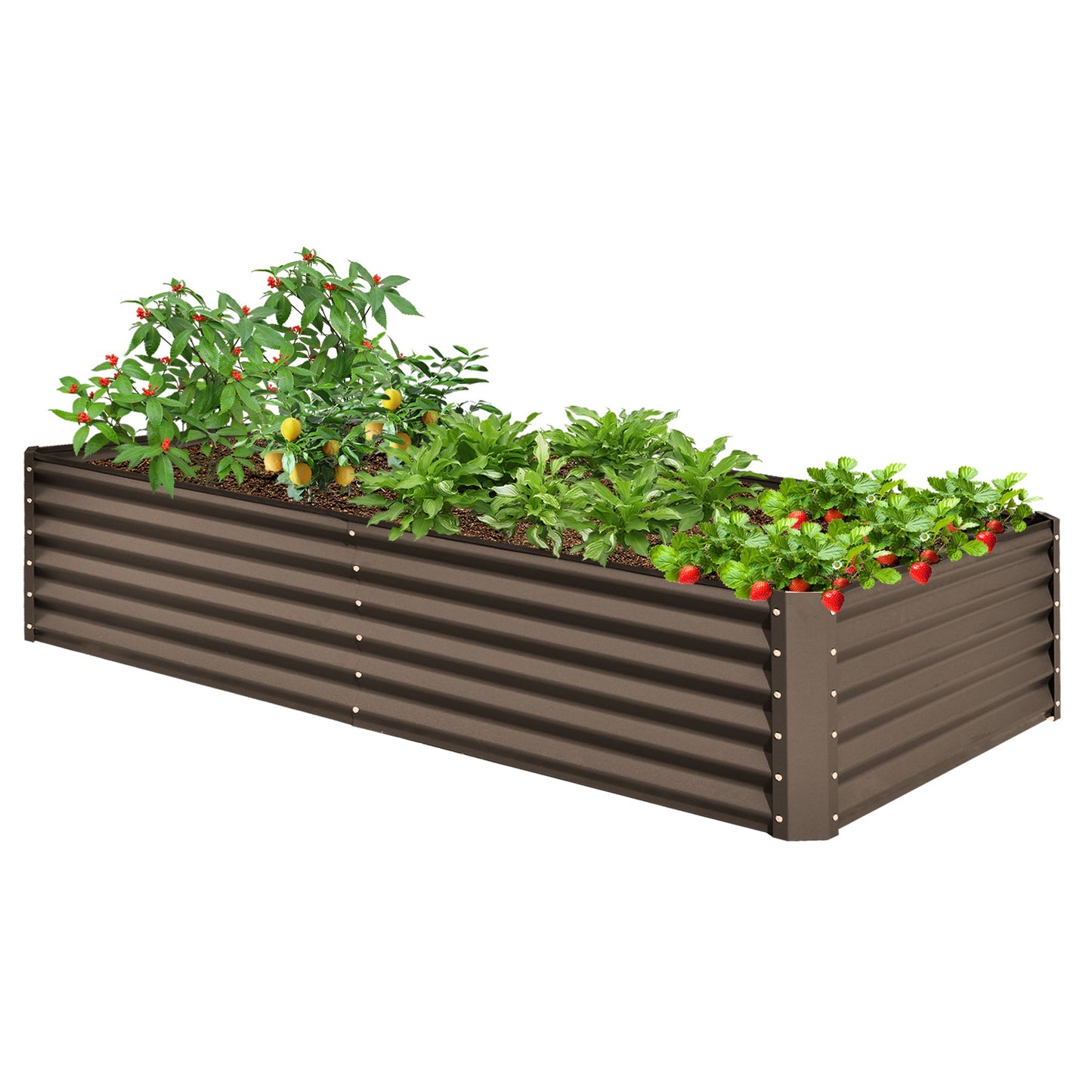 8x4x1.5 ft Galvanized Raised Garden Bed