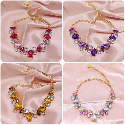 Cat And Dog Gem Pearl Necklace Princess