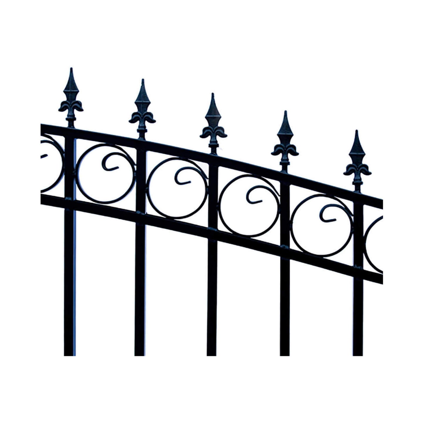 [12-18FT] Heavy-Duty London-Style Powder-Coated Galvanized Steel Dual-Swing Driveway Gate (SAK48520)