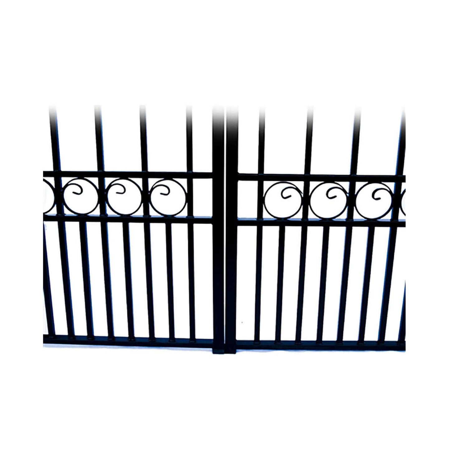 [12-18FT] Heavy-Duty London-Style Powder-Coated Galvanized Steel Dual-Swing Driveway Gate (SAK48520)