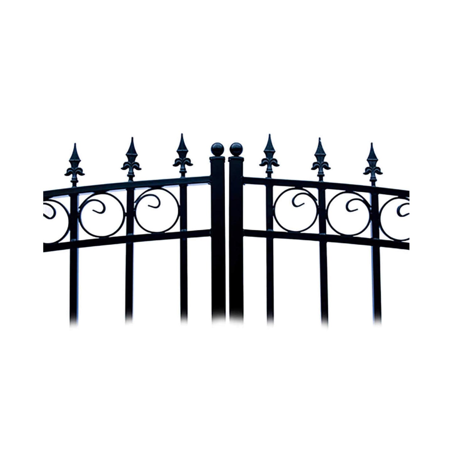 [12-18FT] Heavy-Duty London-Style Powder-Coated Galvanized Steel Dual-Swing Driveway Gate (SAK48520)