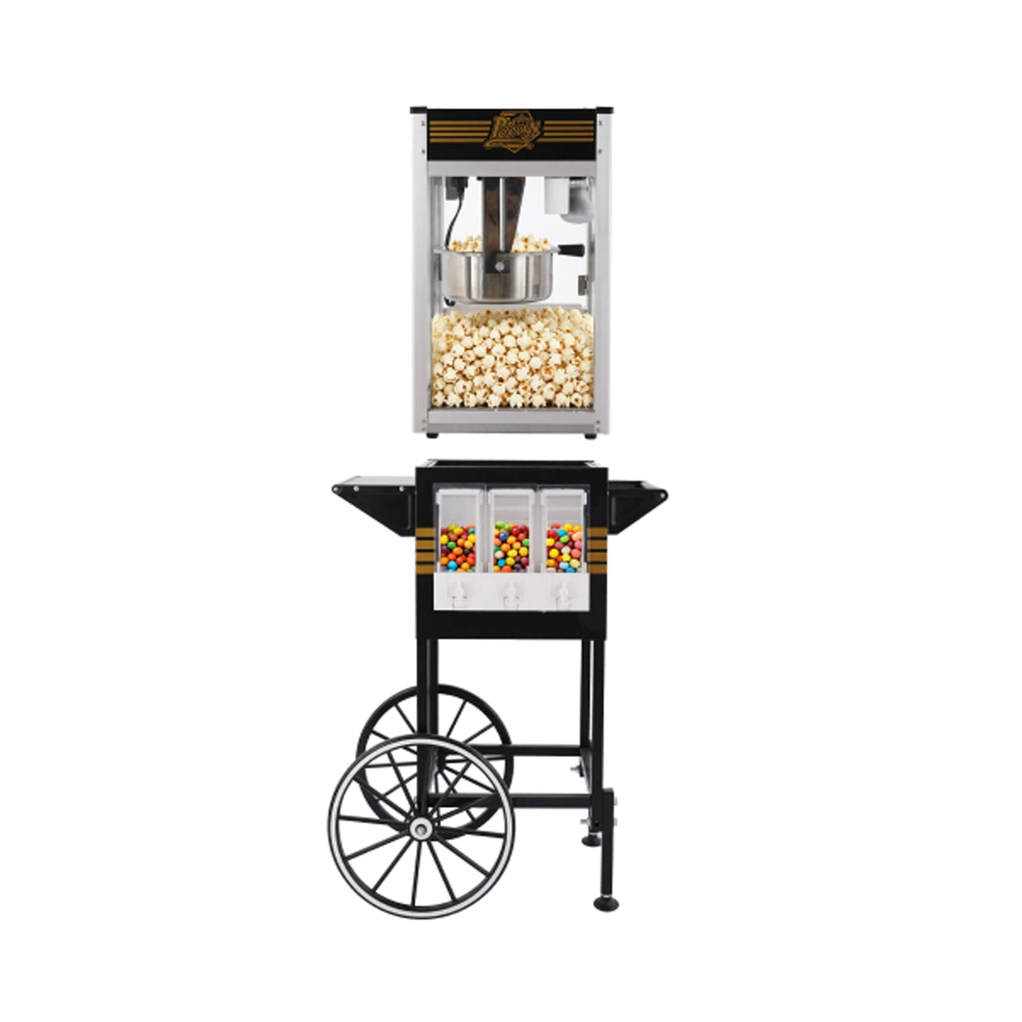 12-Ounce Commercial Retro Popcorn Machine Cart With Candy Boxes (SAK80954)