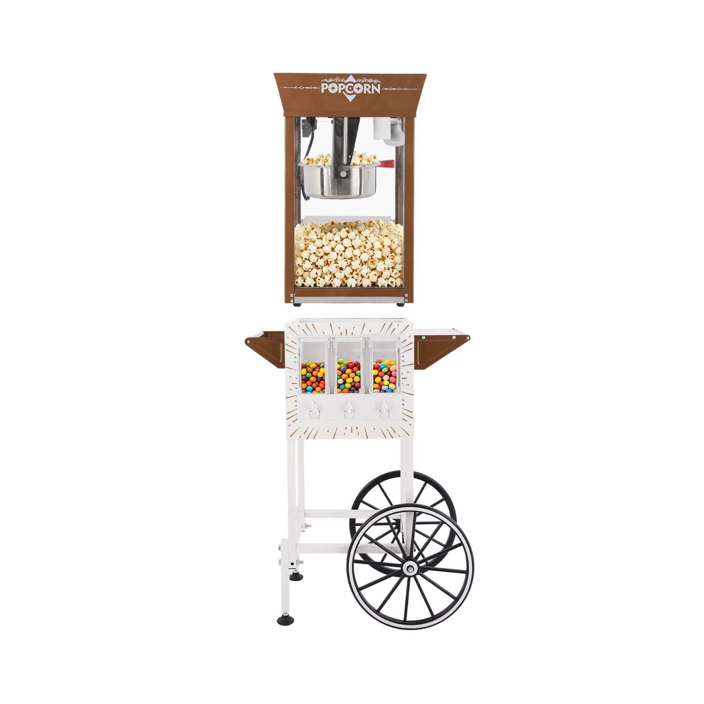12-Ounce Commercial Retro Popcorn Machine Cart With Candy Boxes (SAK80954)
