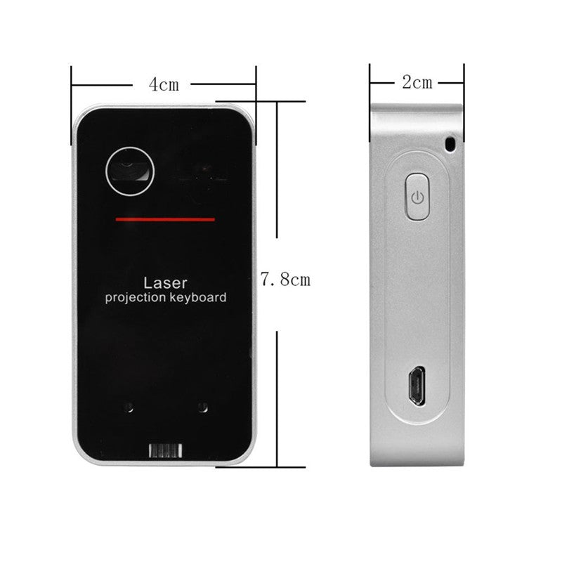 Wireless Laser Keyboard with Bluetooth Connectivity for Mobile and Desktop Devices
