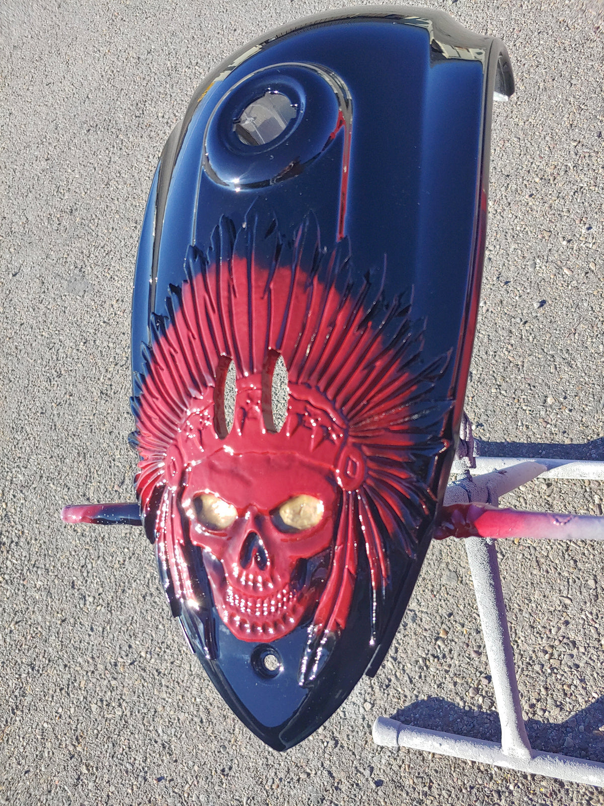 Indian 3D skull warbonnet theme console