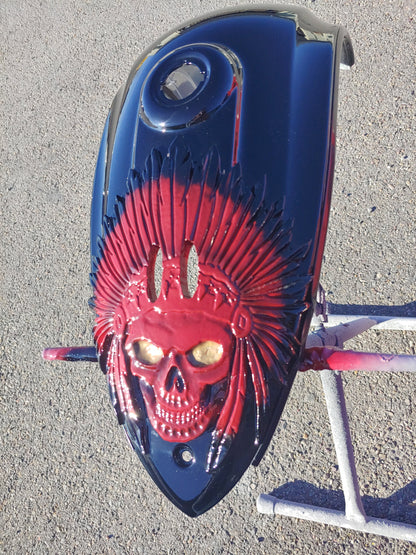Indian 3D skull warbonnet theme console