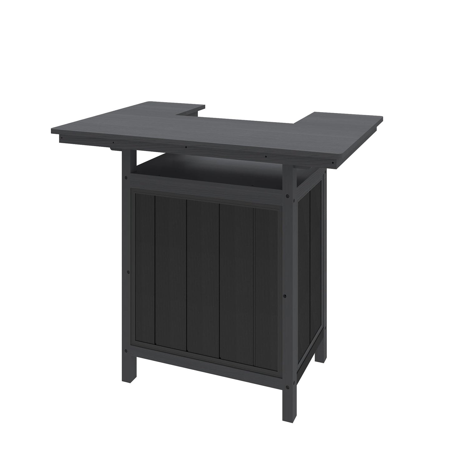 Outdoor Bar Patio Kitchen Island with HDPE & Aluminum Frame