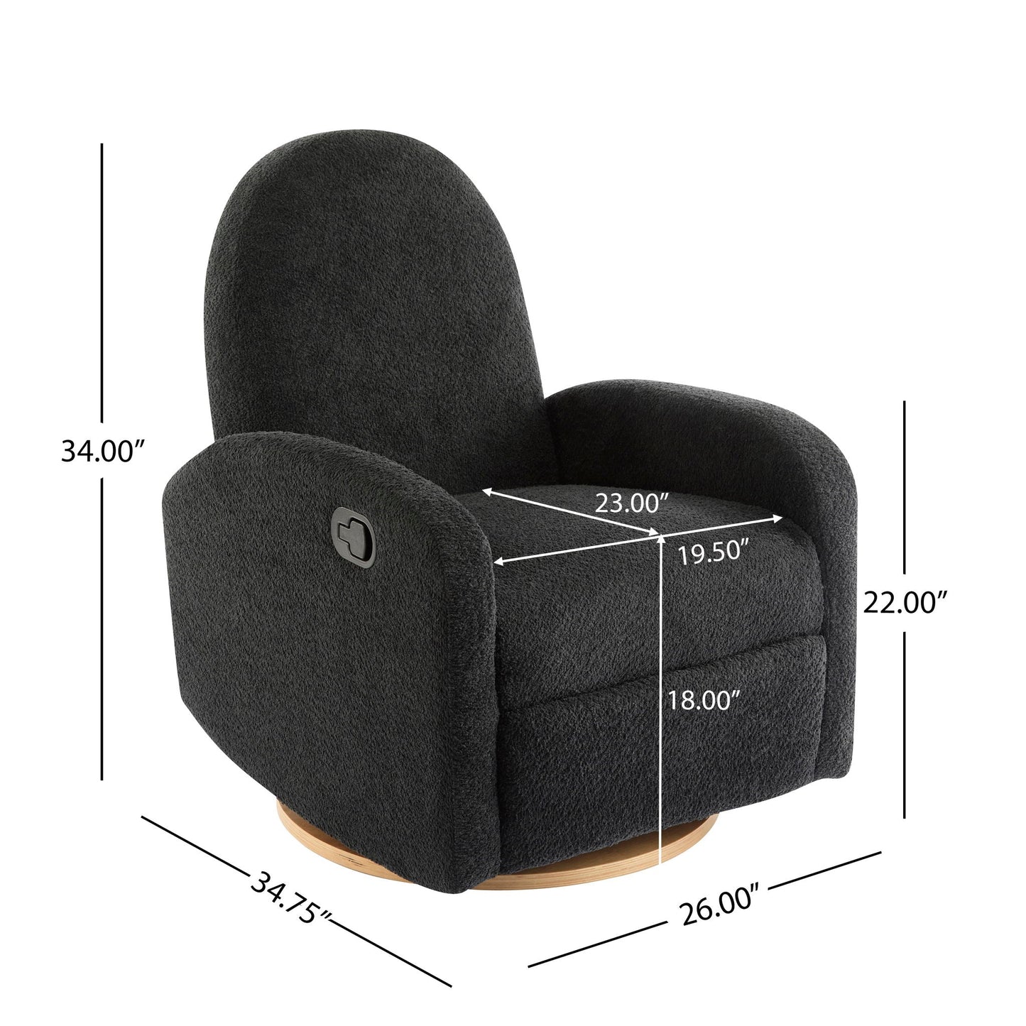 Contemporary 360 Swivel and Glider Recliner Chair