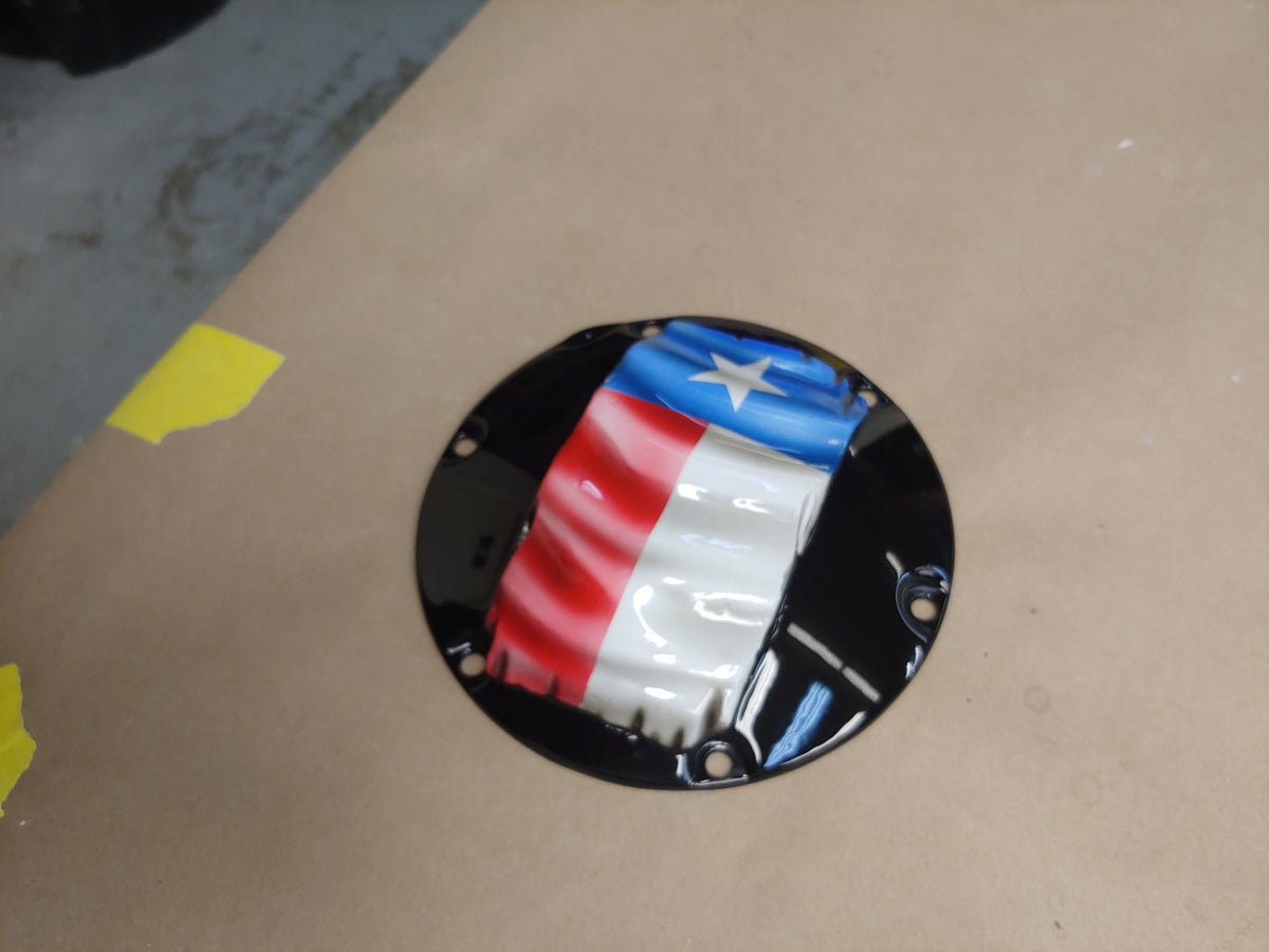 3D tattered Texas flag derby cover