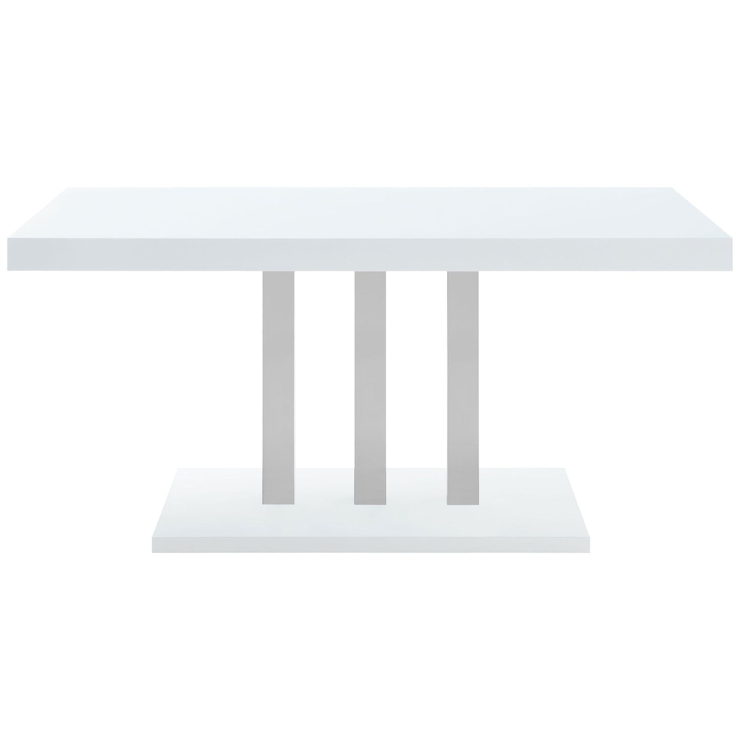 Creston - 5 Piece Dining Set With Upholstered Chairs - Gloss White