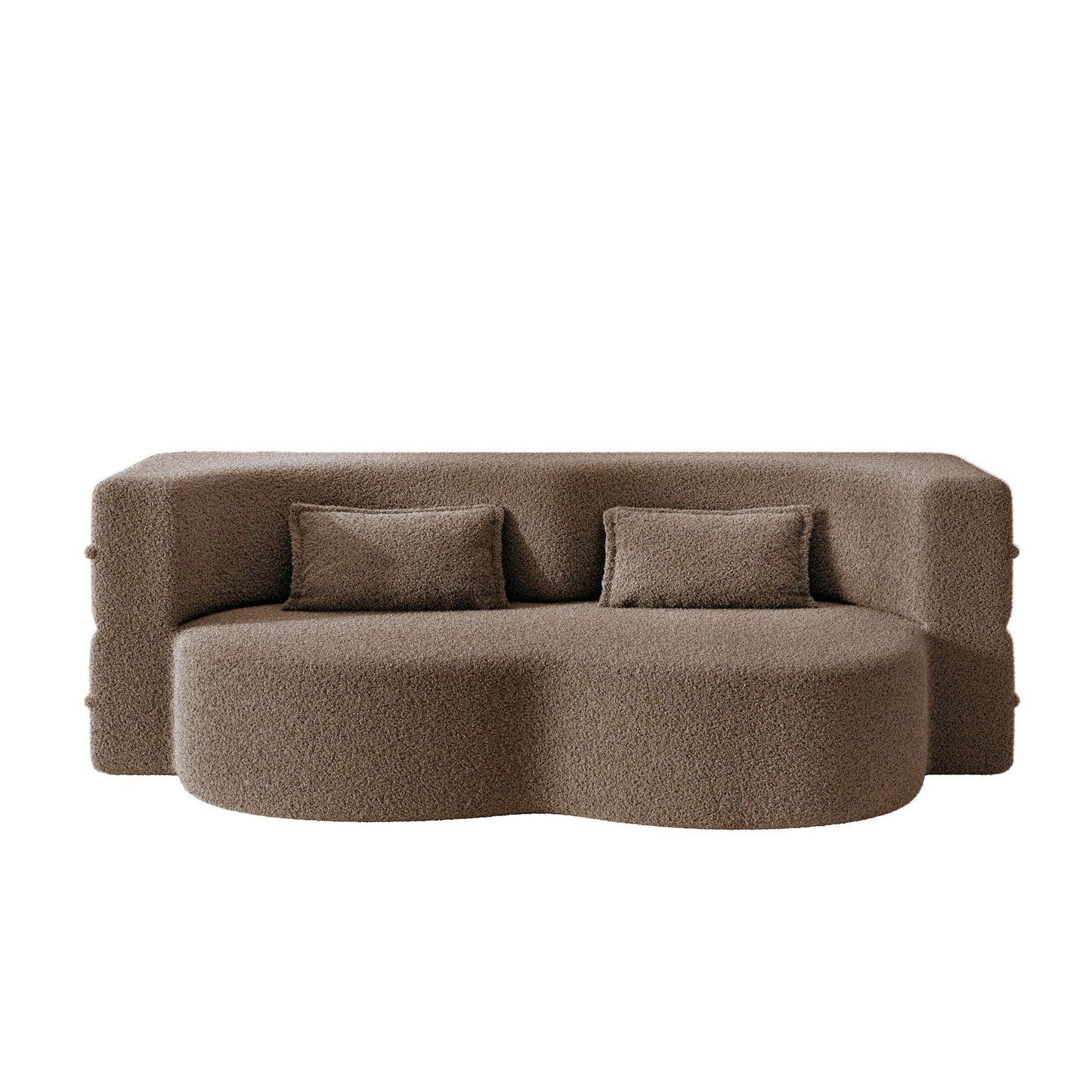 Modern Floor Sleeper Sofa Bed With 2 Pillows, Convertible Twin Size Folding Mattress For Living Room