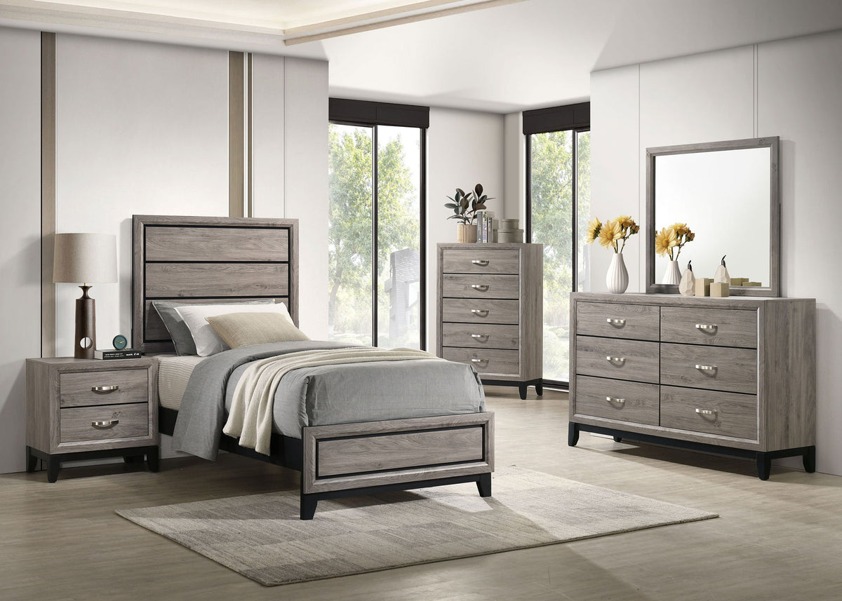 Valen Five-piece Twin Bedroom Set Light Taupe