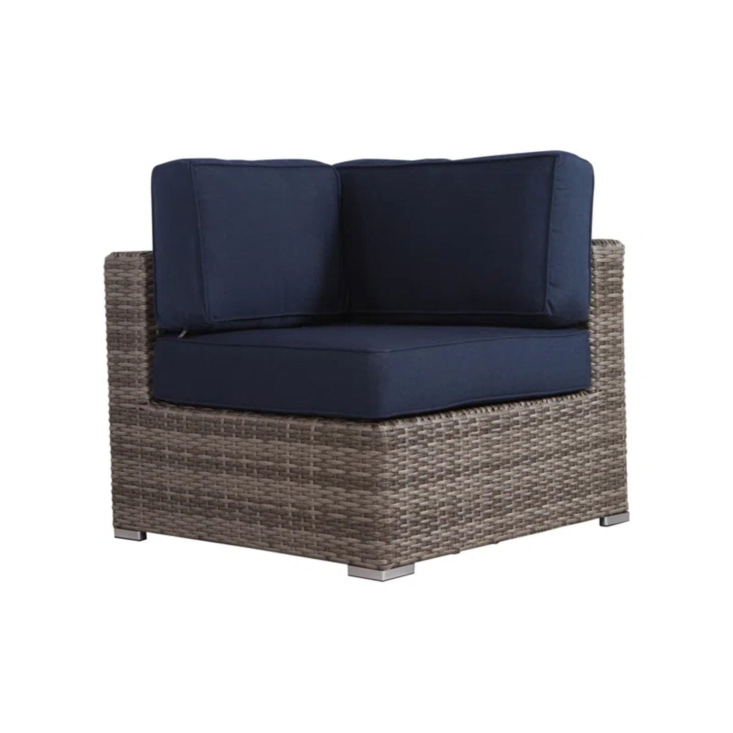 Wicker Sectional Sofa With Cushions And Table