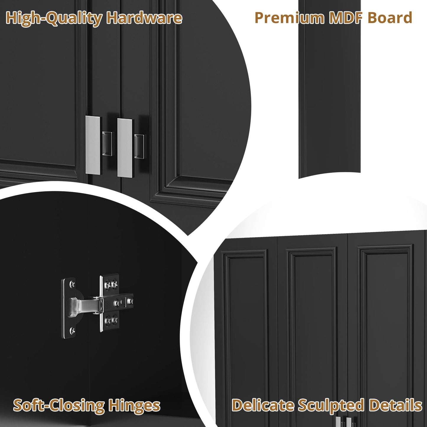 Wall Mounted Bathroom Cabinet With 5 Adjustable Shelves