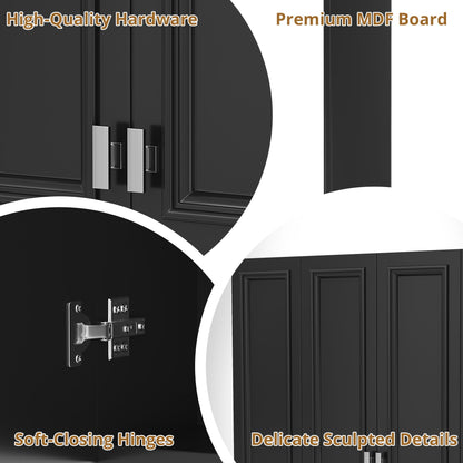 Wall Mounted Bathroom Cabinet With 5 Adjustable Shelves
