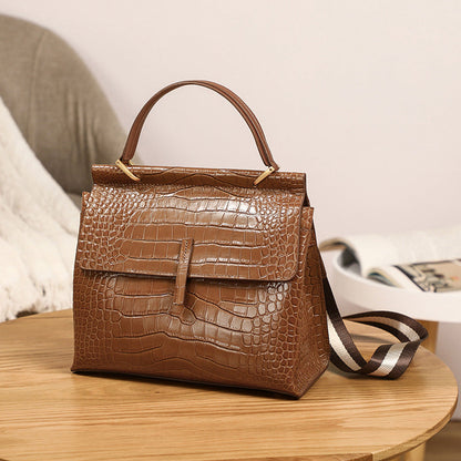 Genuine leather large capacity portable shoulder bag fashion crocodile  7387 tote crossbody