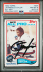 Graded 1982 Topps Lawrence Taylor #434 Rookie RC Signed Football Card PSA 8 Card - Auto Grade 9