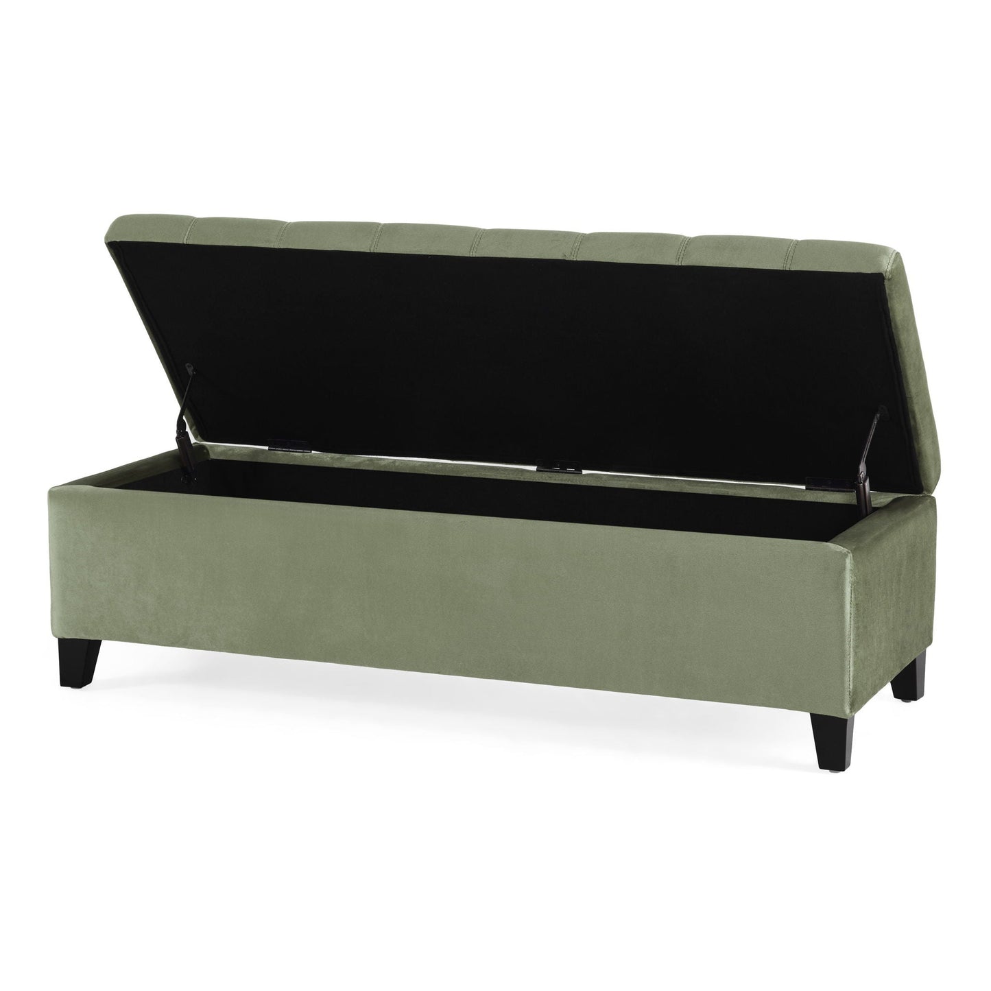 Wendover Elegant Tufted Storage Bench With Lift-Up Top And Birch Wood Legs