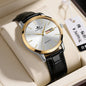 Men's Minimalist Watch With A Dual-calendar Leather Strap