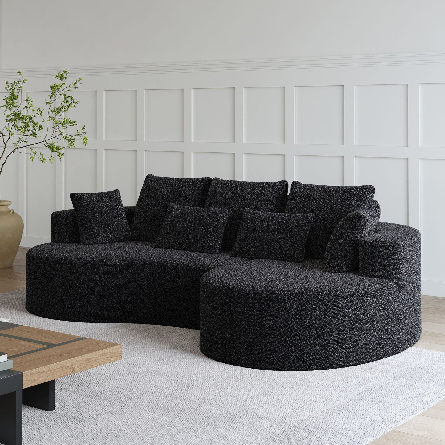 Curved Oversized Sectional Sofa With Extra Deep Seat