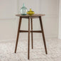 Mid-Century Modern Round Wooden Bar Table – 42" High Bar Table with Tapered Legs