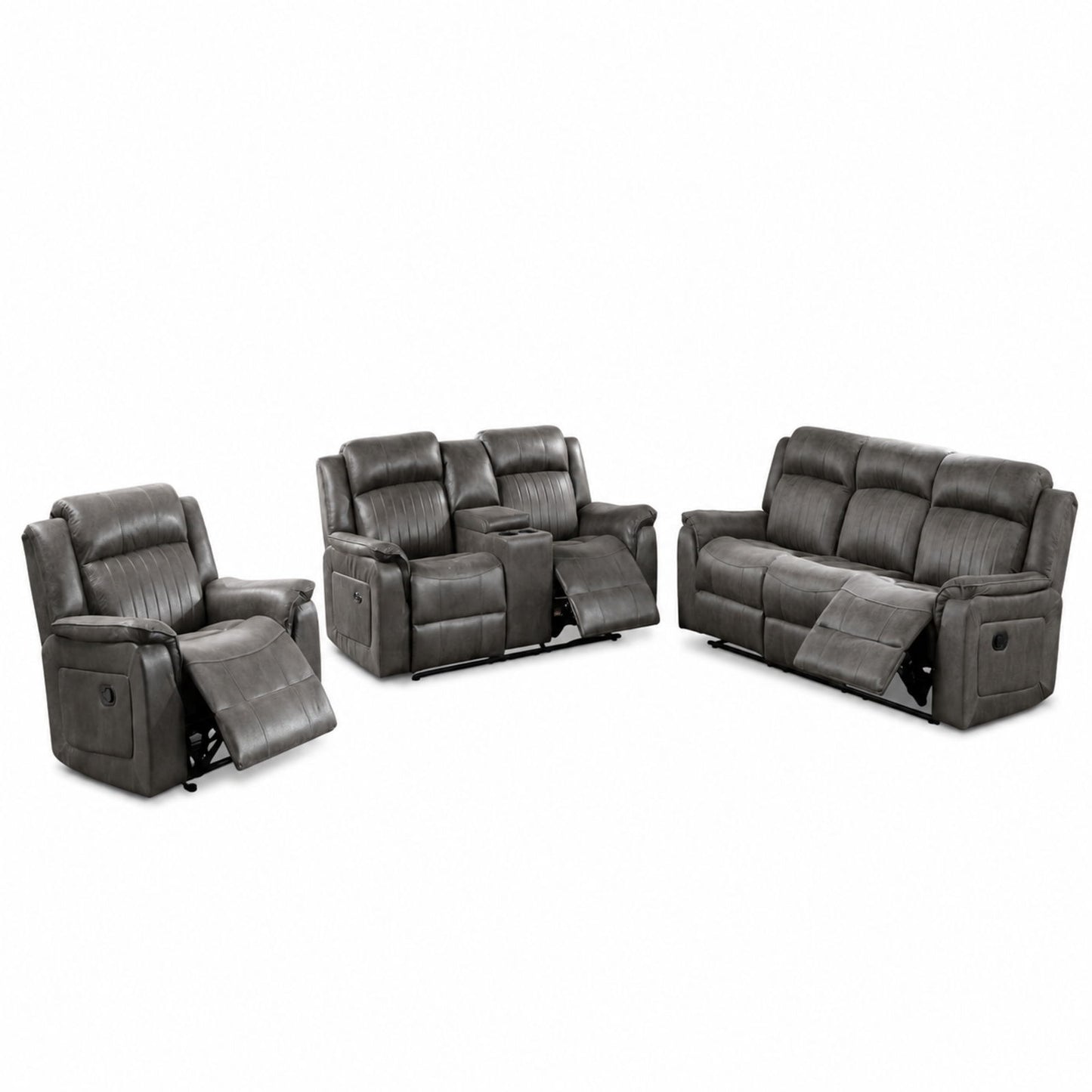 Contemporary Living Room Set, Horizontal And Vertical Tufting