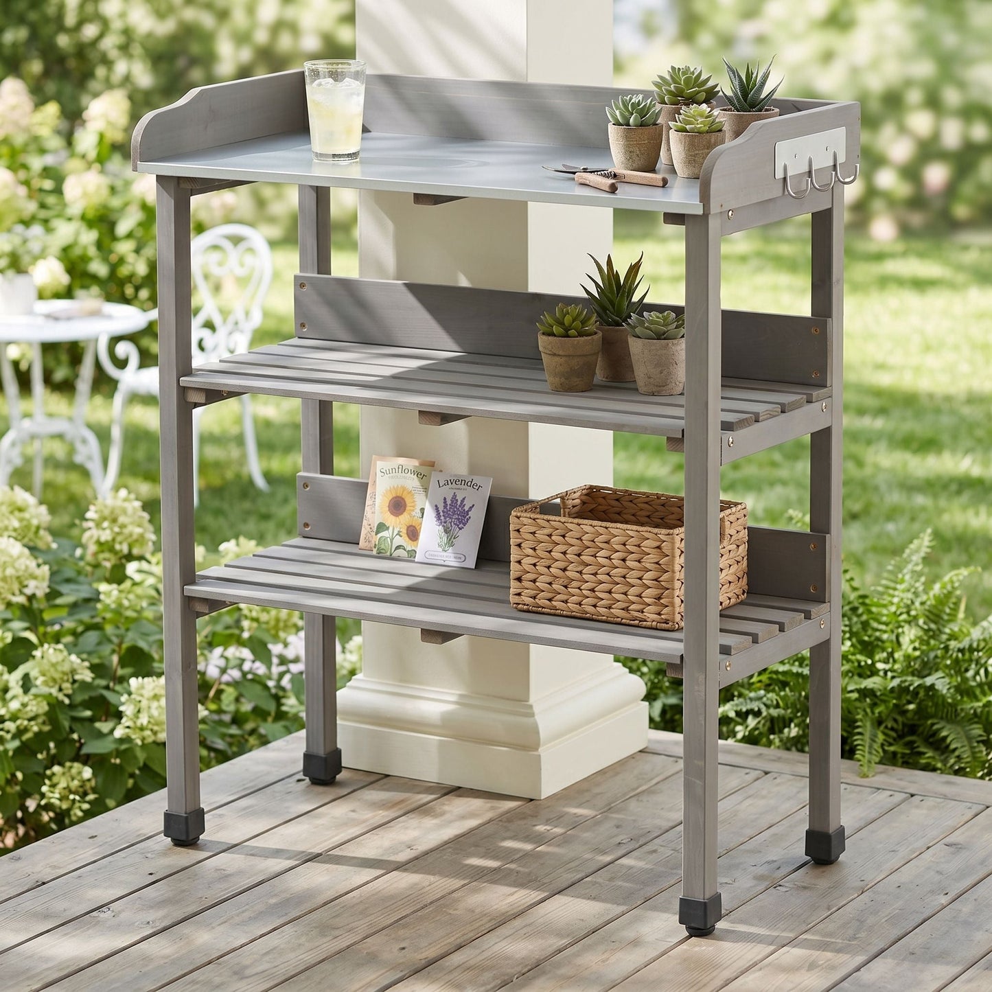 Outdoor Potting Table, 3 Tier Workbench