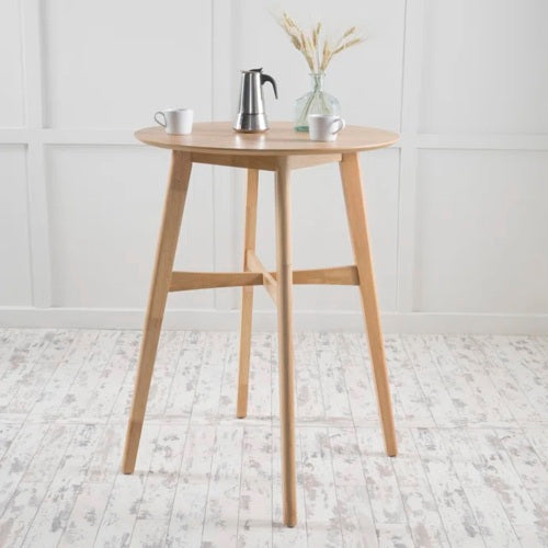 Mid-Century Modern Round Bar Table – 42" High Bar Table with Tapered Legs