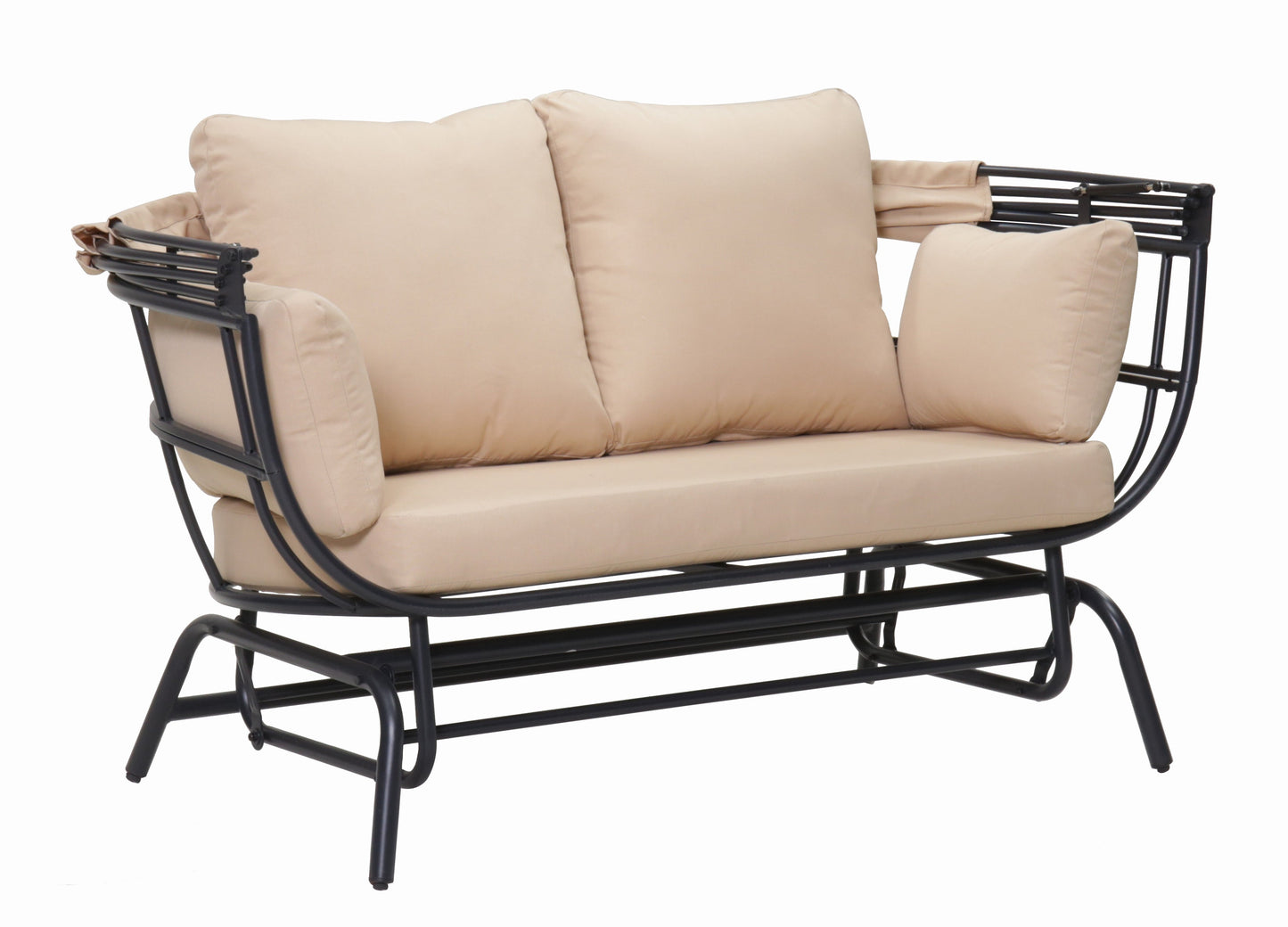 2-Person Outdoor Swing Chair with Adjustable Canopy