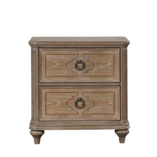 1 Piece Nightstand, Bedside Table With USB A And USB C Ports - Oak / Rustic