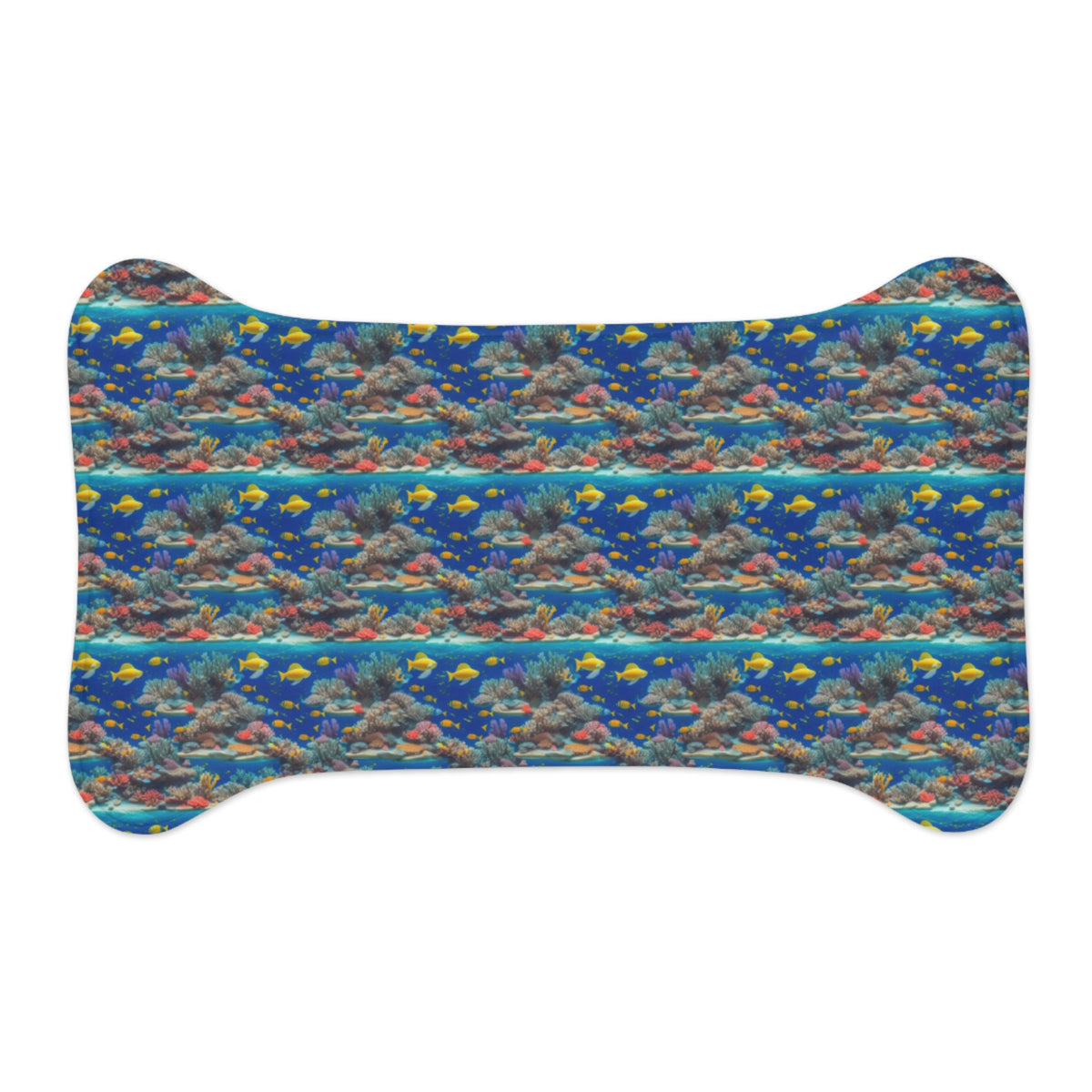Sunlit Reef Mosaic with Golden Fish Shoals - Pet Feeding Mat Pet Ze