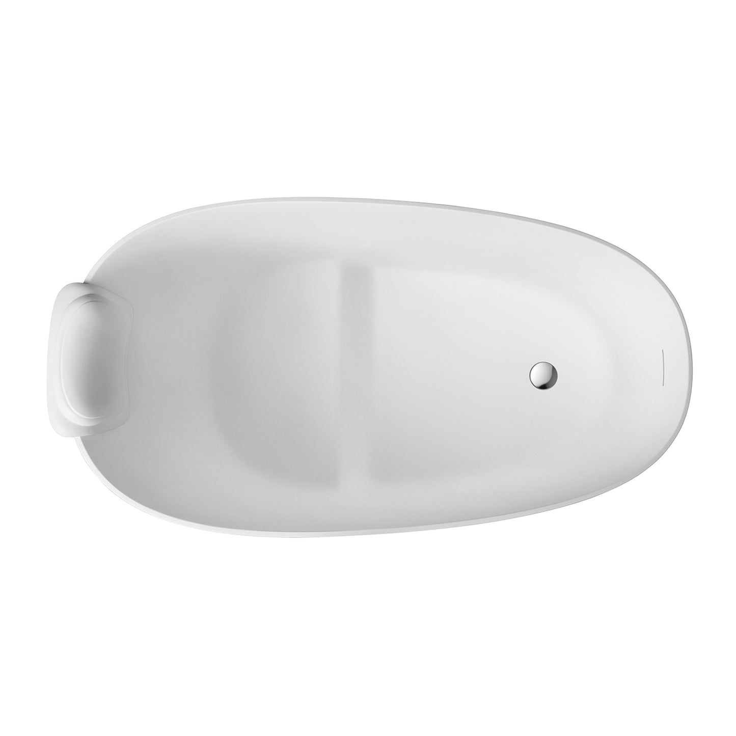 51" Solid Surface Oval Freestanding Glossy Bathtub