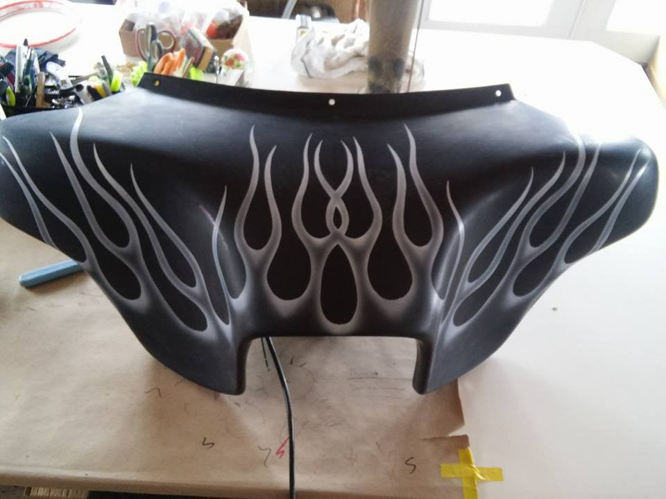 Harley Fairing Ghost Flames