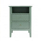Fluted Nightstand With 2 Drawers