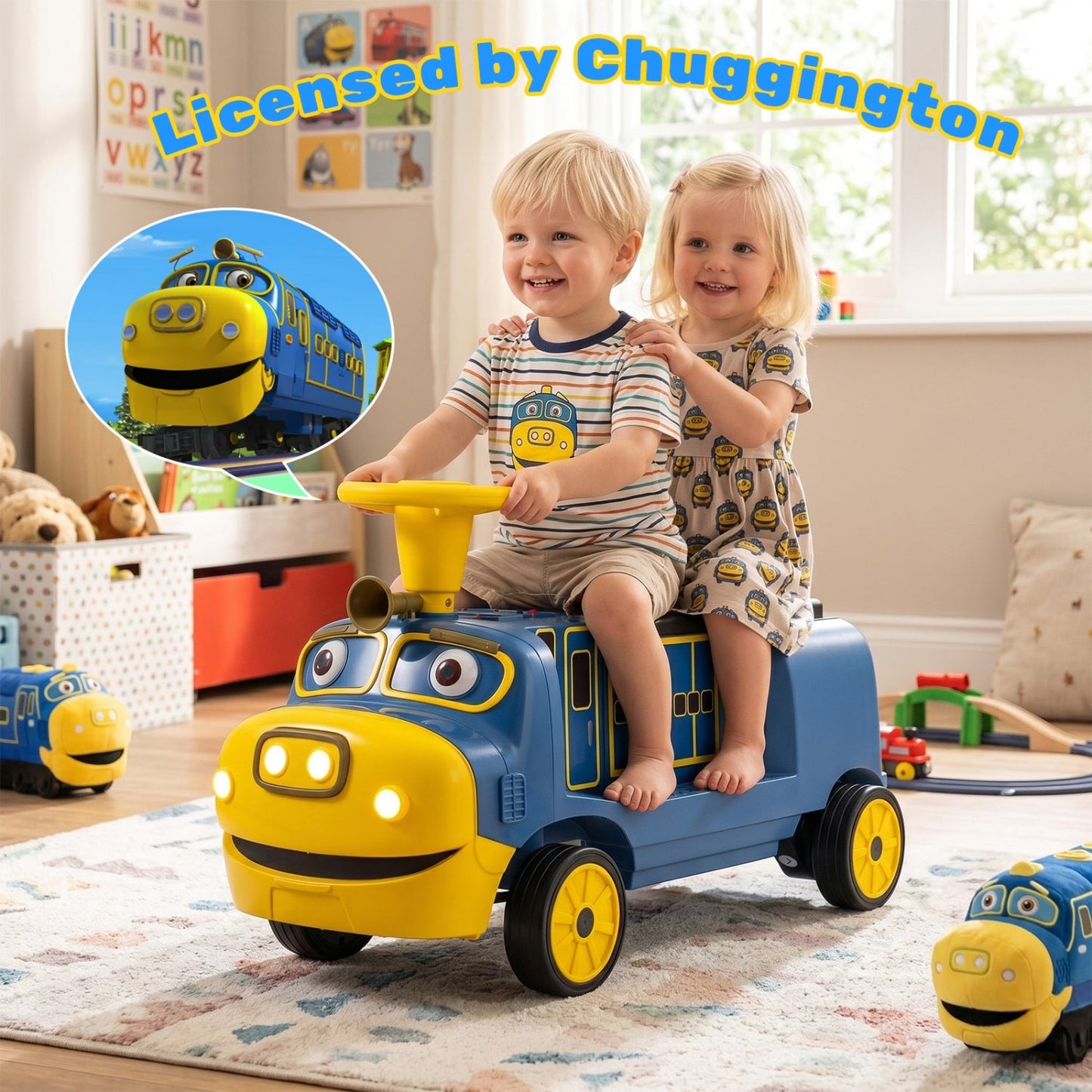 12V Kids Ride-On Train with Adjustable Seat & Music