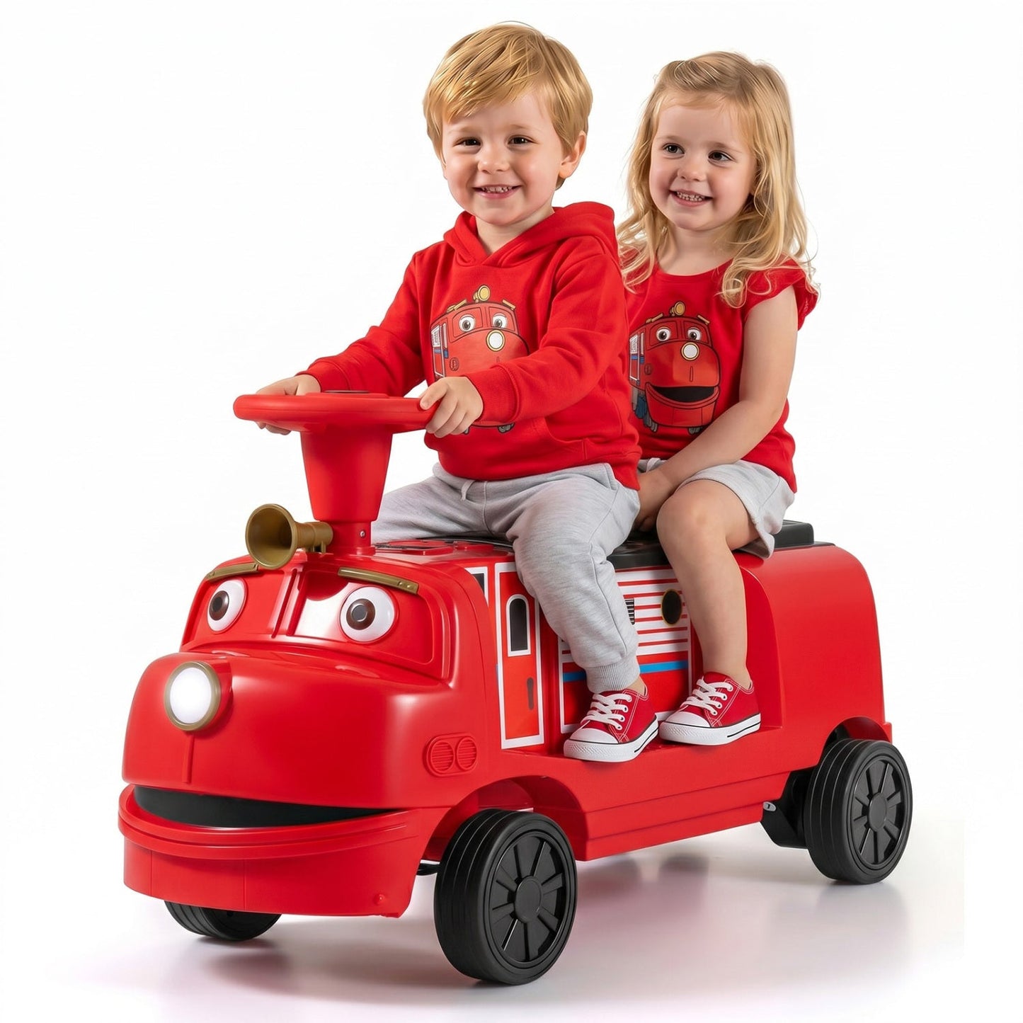12V Kids Ride-On Train with Adjustable Seat & Music